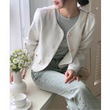 ゴールドボタンラウンドツイードジャケット | by muni:r | 詳細画像3