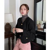 ゴールドボタンラウンドツイードジャケット | by muni:r | 詳細画像36