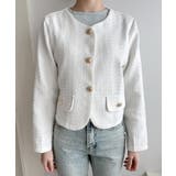 ゴールドボタンラウンドツイードジャケット | by muni:r | 詳細画像42