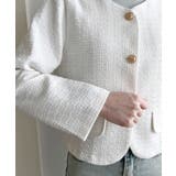 ゴールドボタンラウンドツイードジャケット | by muni:r | 詳細画像43