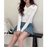 シャーリングワイドカラー長袖Tシャツ | by muni:r | 詳細画像22