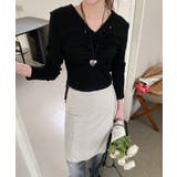 シャーリングワイドカラー長袖Tシャツ | by muni:r | 詳細画像24