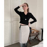 シャーリングワイドカラー長袖Tシャツ | by muni:r | 詳細画像39