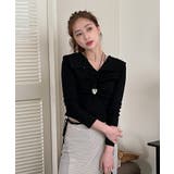 シャーリングワイドカラー長袖Tシャツ | by muni:r | 詳細画像40