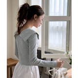 シャーリングワイドカラー長袖Tシャツ | by muni:r | 詳細画像45