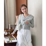 シャーリングワイドカラー長袖Tシャツ | by muni:r | 詳細画像49