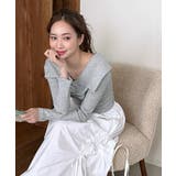 シャーリングワイドカラー長袖Tシャツ | by muni:r | 詳細画像55