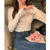 パンチングフリルロングTシャツ | by muni:r | 詳細画像1 