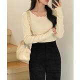 パンチングフリルロングTシャツ | by muni:r | 詳細画像24 