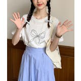 リボンプリント半袖Tシャツ | by muni:r | 詳細画像4