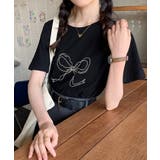 リボンプリント半袖Tシャツ | by muni:r | 詳細画像8