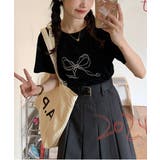 リボンプリント半袖Tシャツ | by muni:r | 詳細画像9