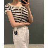 パンチングリボン半袖ニット | by muni:r | 詳細画像4