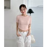 サイドラインクロップド半袖Tシャツ | by muni:r | 詳細画像16