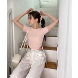 サイドラインクロップド半袖Tシャツ | by muni:r | 詳細画像21