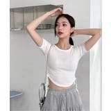 サイドラインクロップド半袖Tシャツ | by muni:r | 詳細画像25