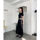 サイドラインクロップド半袖Tシャツ | by muni:r | 詳細画像36