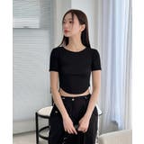 サイドラインクロップド半袖Tシャツ | by muni:r | 詳細画像38