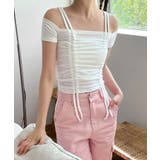 ダブルストラップシャーリング半袖Tシャツ | by muni:r | 詳細画像1