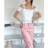 ダブルストラップシャーリング半袖Tシャツ | by muni:r | 詳細画像12