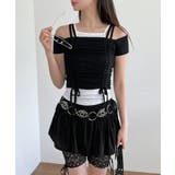 ダブルストラップシャーリング半袖Tシャツ | by muni:r | 詳細画像46