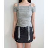 ダブルストラップシャーリング半袖Tシャツ | by muni:r | 詳細画像51