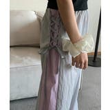 バイカラーラインレースアップパンツ | by muni:r | 詳細画像2 