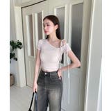 アンバランスリボンクロップド半袖Tシャツ | by muni:r | 詳細画像16