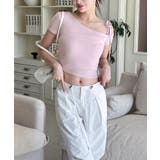 アンバランスリボンクロップド半袖Tシャツ | by muni:r | 詳細画像35