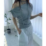 リブアンバランスカーフセットTシャツ | by muni:r | 詳細画像13 