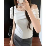 アンバランスオフショルダー半袖Tシャツ | by muni:r | 詳細画像2