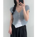 サマーボタンニット半袖カーディガン | by muni:r | 詳細画像1