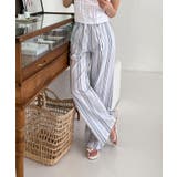 リネンストライプバンディンルーズパンツ | by muni:r | 詳細画像3 