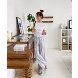 リネンストライプバンディンルーズパンツ | by muni:r | 詳細画像4 