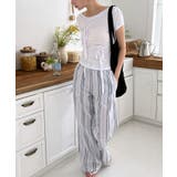 リネンストライプバンディンルーズパンツ | by muni:r | 詳細画像5 