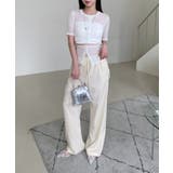 ボタンポイントロングスラックスバンディングパンツ | by muni:r | 詳細画像2 