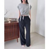 ボタンポイントロングスラックスバンディングパンツ | by muni:r | 詳細画像30 