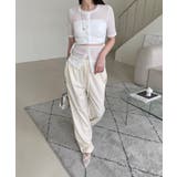 ボタンポイントロングスラックスバンディングパンツ | by muni:r | 詳細画像6 