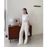 ボタンポイントロングスラックスバンディングパンツ | by muni:r | 詳細画像8 