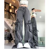 スリットリボンユニークカーゴパンツ | by muni:r | 詳細画像3 