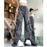 スリットリボンユニークカーゴパンツ | by muni:r | 詳細画像4 