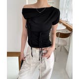 アンバランスリボンストラップTシャツ | by muni:r | 詳細画像1