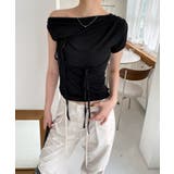 アンバランスリボンストラップTシャツ | by muni:r | 詳細画像9