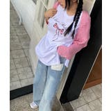 スリットリボンプリントルーズTシャツ | by muni:r | 詳細画像2