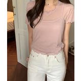 レイヤードウェーブ半袖Tシャツ+キャミソールSET | by muni:r | 詳細画像13