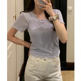 レイヤードウェーブ半袖Tシャツ+キャミソールSET | by muni:r | 詳細画像15