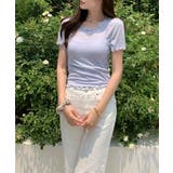 レイヤードウェーブ半袖Tシャツ+キャミソールSET | by muni:r | 詳細画像18