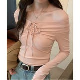 リボンシャーリングオフショルダーロングTシャツ | by muni:r | 詳細画像7 