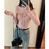 リボンシャーリングオフショルダーロングTシャツ | by muni:r | 詳細画像8 