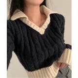 バイカラークロップドニット | by muni:r | 詳細画像2